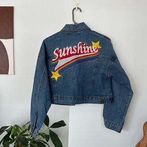 Forever 21 embroidered denim jacket